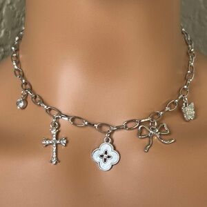 Silver Charm Necklace With Beautiful Accents